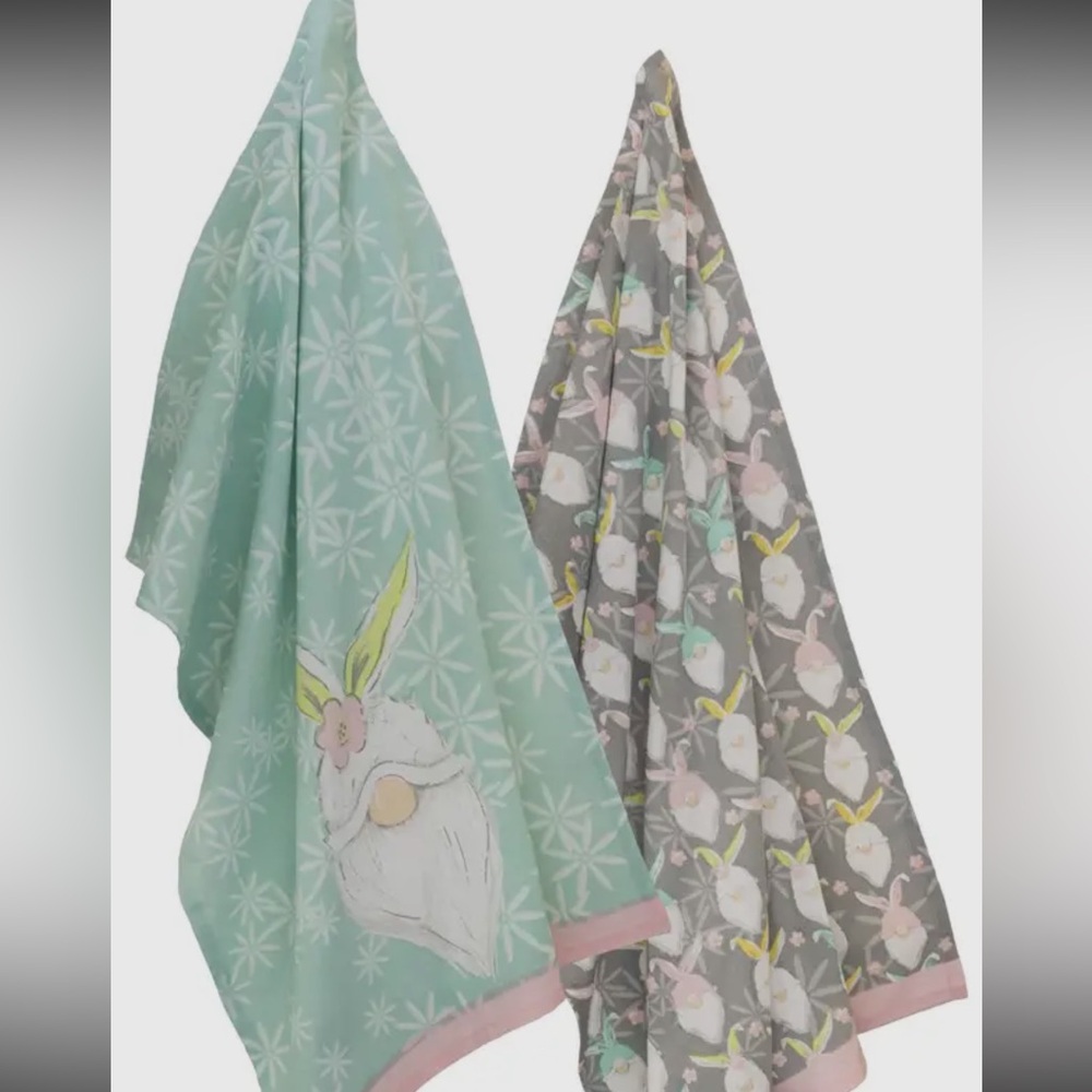 Cute Bunny Gnome Tea Towels